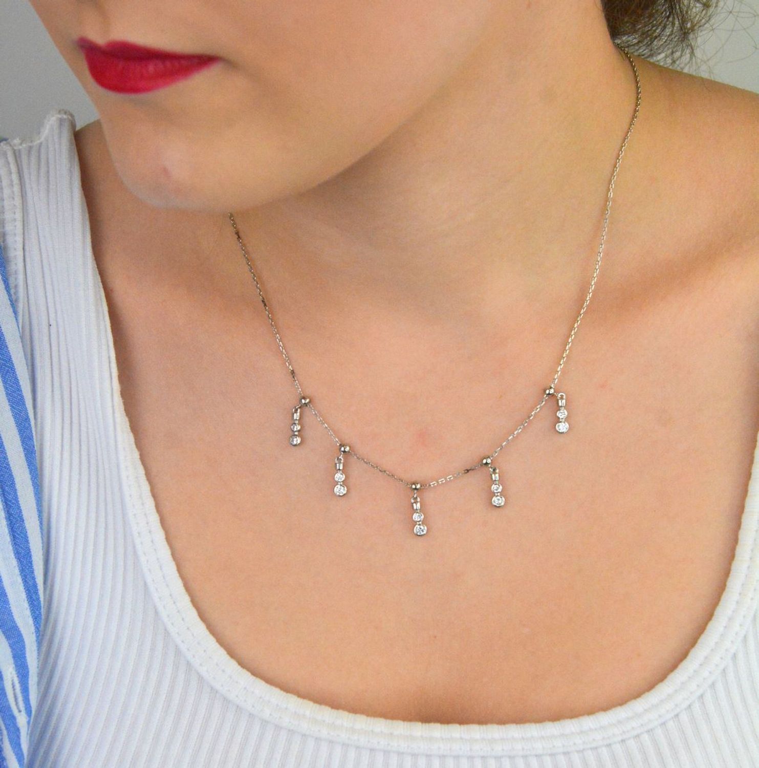 Naszyjnik srebrny 925 wiszące cyrkonie N BY 69 078.jpg